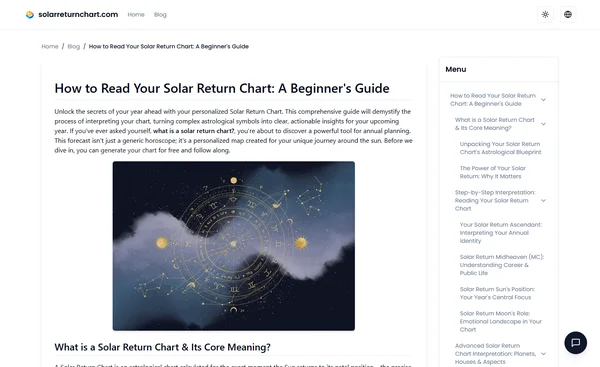 Come Leggere la Tua Carta di Rivoluzione Solare: Guida per Principianti