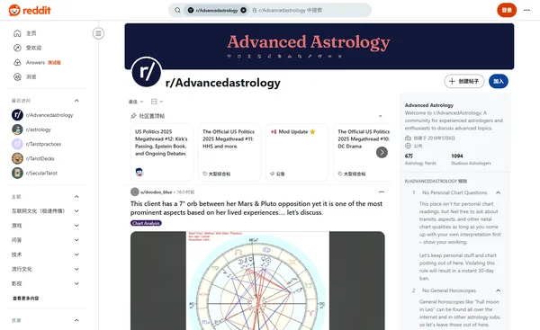 Reddit r/Advancedastrology