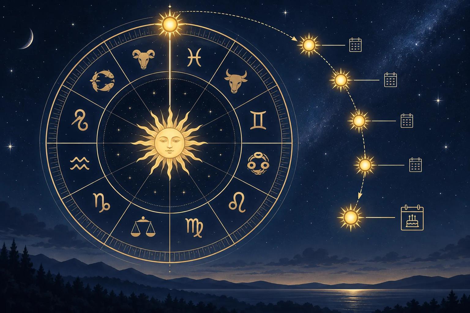 Solar return timing wheel